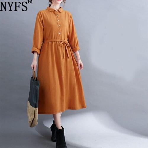 NYFS 2021 Korean New Loose Woman Dress Vestidos Robe Elbise Fashion Front back printing Dress