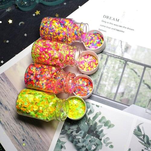 10g/Bottle Chunky Rainbow Matte Cosmetic Grade Chunky Glitter Multi-Size Hexagon Glitter Makeup Face Body Nails Resin Crafts