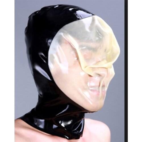 100% Latex Hood Mask Rubber Vacuum Mask without zip for Party