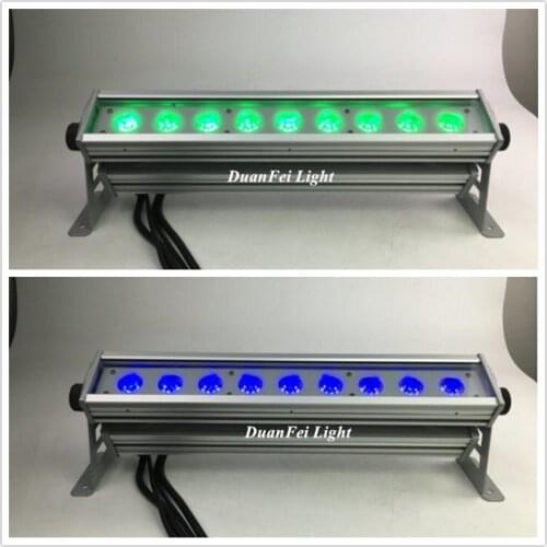 16 pieces 9x10w led bar rgbw dmx outdoor landscape led bar color changing wash wall light
