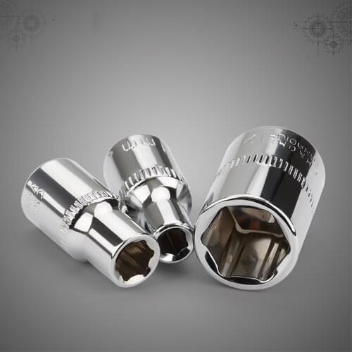 2Pcs 1/4-inch Drive 6.35mm Cr-V 6-Point Deep Socket for Automotive Repairs Household Maintenance