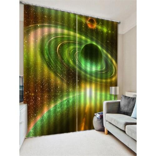Custom photo green Starry sky curtains 3D Window Curtains For Living Room Bedroom Customized size