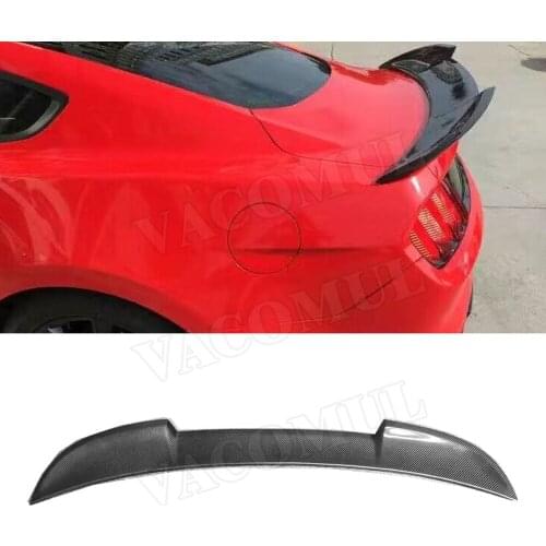 Carbon Fiber Rear Lip Spoiler Wings for Ford Mustang GT V8 V6 GT350R Coupe 2015 2016 2017 Car styling