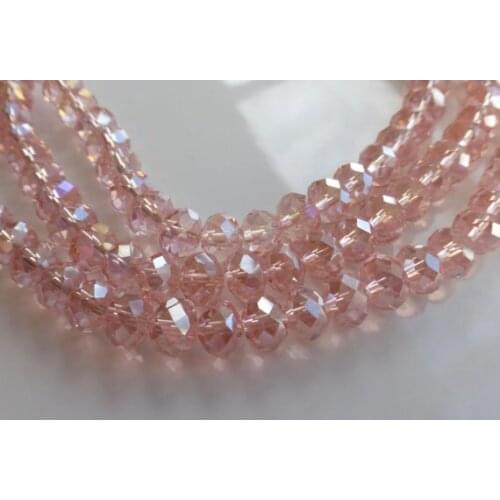 Free Shipping 10 Strand 8x6mm apx 720pcs Crystal beadsAAA Top Quality AB Pink Crystal Glass Faceted Rondelle Loose Bead