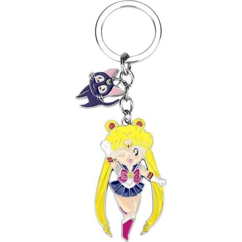 Japanese Cartoon Keychain Anime Character Cute Uniform Cloth Pendant Keyrings Fashion Enamel Women Key Chain Jewel
