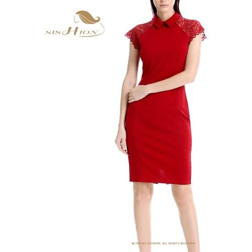 SISHION Black Elegant Women Lace Pencil Dress VD1850 Fashion Modern Vestiods Fancy Party Cocktail Dresses