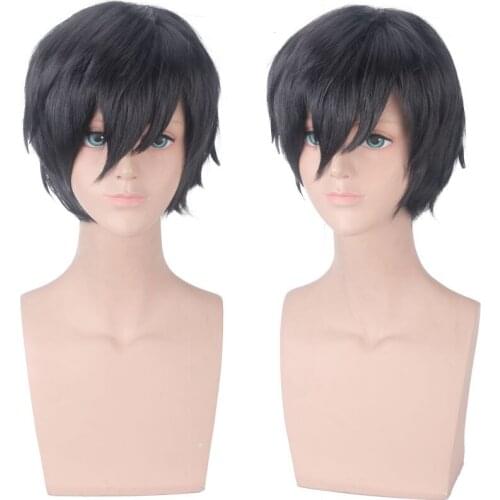 DARLING in the FRANXX Hiro CODE 016 Wigs Short Black Heat Resistant Synthetic Hair Halloween Party Cosplay Costumes Wig +Wig Cap