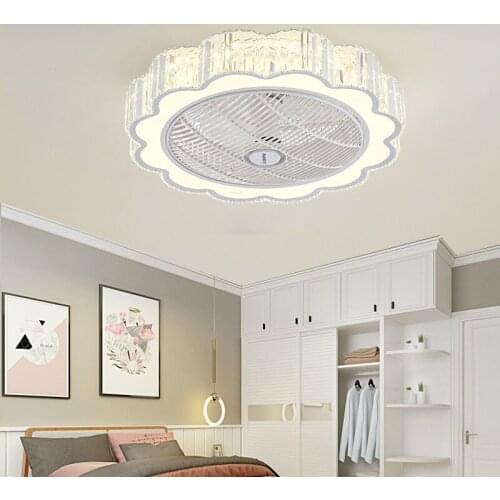 Crystal Ceiling Fan Lights Dining Room Bedroom Living remote control Fan Lamps Invisible Voltage 110v /220v Fan Lighting