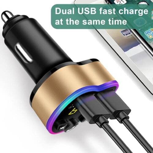 Compact Reliable Wide Compatibility Dual USB Car Charger Portable USB Car Charger Long-lasting for MP3