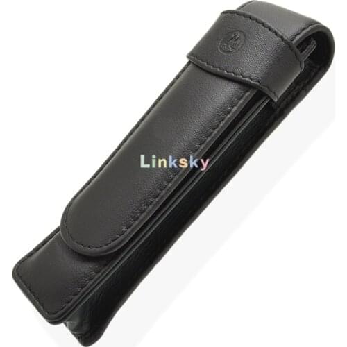 Pelikan Leather Double Pen Case, Black TG21 ,premium Double Black Leather Case,hand-crafted Out of Dyed Soft Leather