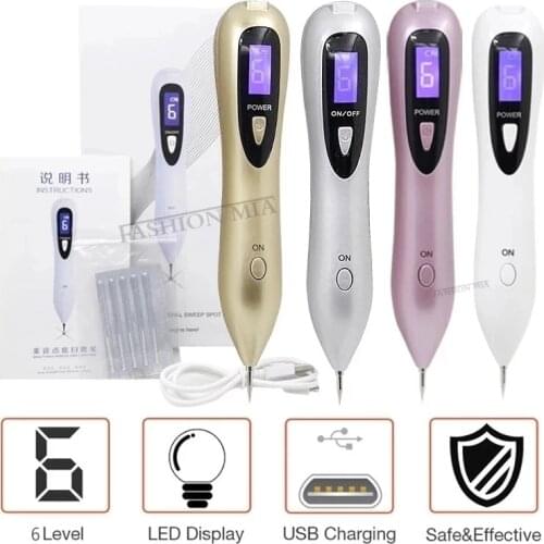 6 level Spot Remover Laser Plasma Pen Skin Care Mole Removal Dark Skin Wart Tattoo Removal Tool Laser Plasma Beauty Care gun