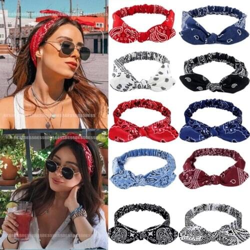 New Vintage Bohemia Hair Bands for Women Soft Elastic Headband Girls Headwear Retro Hoop Cross Turban Bandanas Hair Accessories