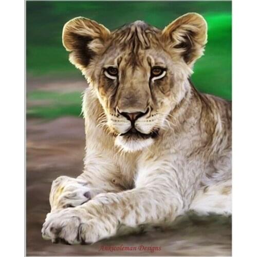 Embroidery Counted Cross Stitch Kits Needlework - Crafts 14 ct DMC DIY Arts Handmade Decor - Portrait of Female Lion