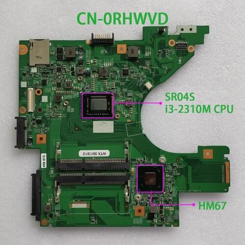 Genuine CN-0RHWVD 0RHWVD RHWVD w I3-2310M CPU 48.4ND01.011 Laptop Motherboard Mainboard for Dell Vostro 131 V131 Notebook PC