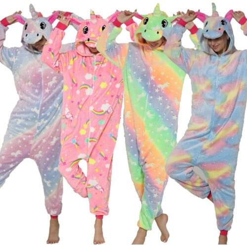 Ladies' new luminous unicorn one-piece pajamas jumpsuit Multicolor Fantasy Animal Pajamas Women Halloween Party Suit Overall