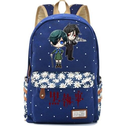Anime Black Butler Backpack Canvas High Quality Packsack Casual Unisex Schoolbag Teenger Mochila Student Travel Laptop Bag