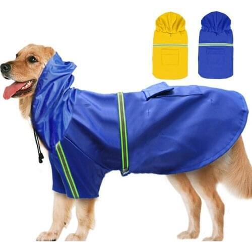 S-5XL Raincoats Waterproof Dog Coat Jacket Reflective Pet Hooded Clothing Medium Large Dogs Clothes Sportswear For Labrador