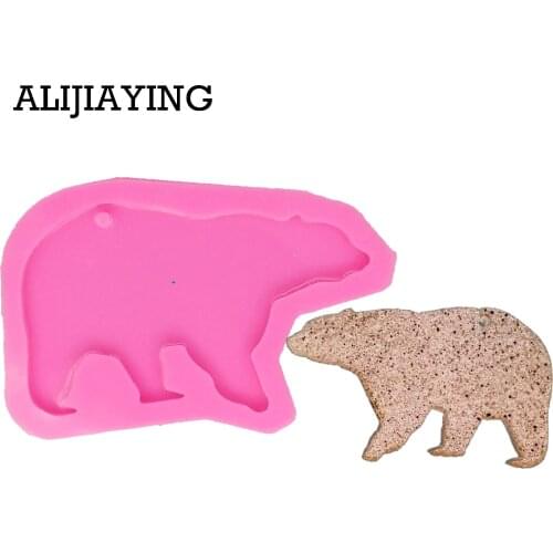 DY0049 DIY shiny Mother bear baby bear shape silicone mold Silicone key ring mold Silicone Tumbler Mold for Key Chain