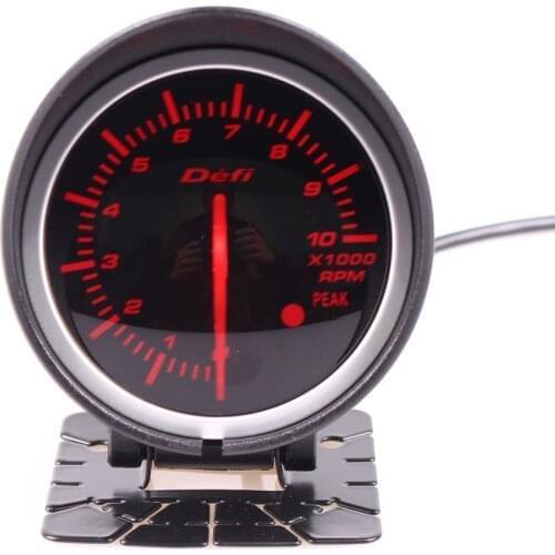 Defi BF 2.5" Universal 0~10000 RPM Tachometer Gauge Red & White backlight Adjustable Without Sensor Fit Freight/ Modified cars