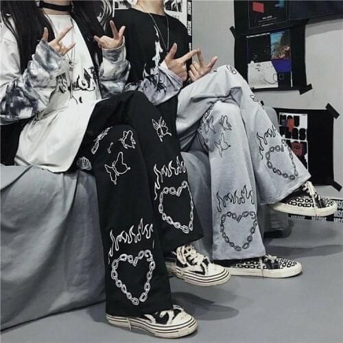 Women pants streetwear gothic oversize Wide Leg Trousers Casual Hip-hop y2k harajuku femme pantalon vintage dark aesthetic pant