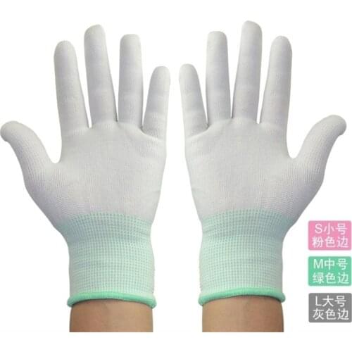 ITAX-9915 36 pairs of summer ultra-thin short nylon thread work pure white gloves labor driving sun protection for men and women