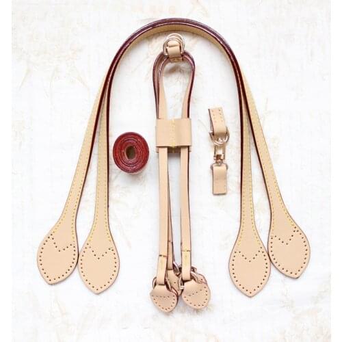 Real vachetta leather 1 set accessories for luxury bag repair handles craft replacement