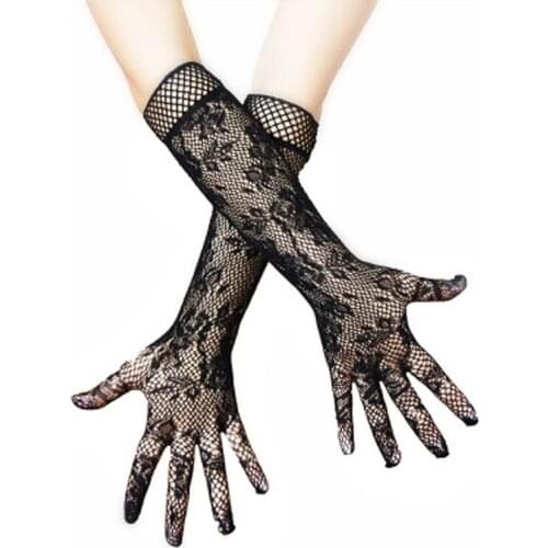 1 Pair Cosplay Queen Bride Sexy Costumes Sexy Lingerie Exotic Accessories Women Lace Transparent Sex Gloves Erotic Product