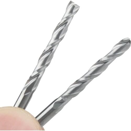 10pcs 3.175x25mm Endmill Double Two Flute Spiral Bit CNC Router Bits