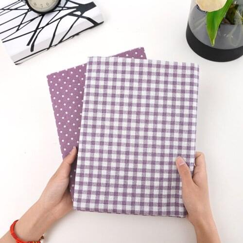 100*150cm Purple Lattice Linen Cotton Fabric By Meter Soft DIY Patchwork Material Sofa Cushion Cover Customize