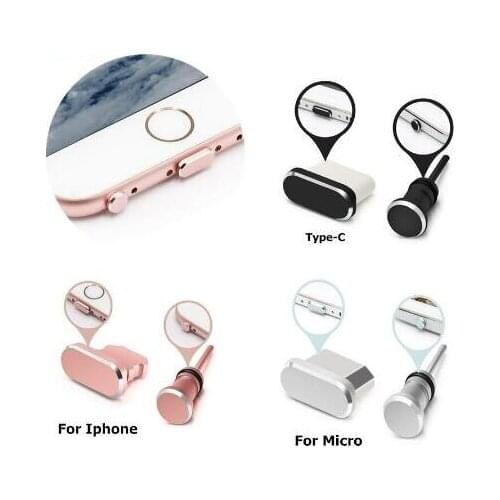 100pcs/lot Aluminium Alloy Dust Plug Charger Port Interface Stopple For iPhone Samsung Huawei Xiaomi Google Oneplus Etc
