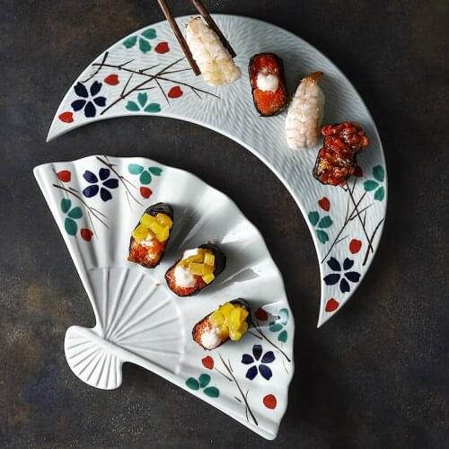 12-inch Japanese-style Art Ceramic Western-style Steak Sushi Plate Home Rectangular Cuisine Ramen Dessert Flat Plate Tableware