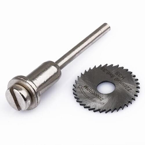 1x 22mm HSS Cutting Disc Steel Circular Saw Blade Cutter Cut Off Wheel Disc with 3.175mm Mandrel for ABS Wood Plastic Cutter