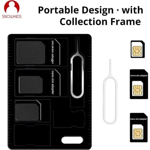 Snowkids SIM Card Adaptor Nano Sim- Micro Sim- Standard Sim Pin