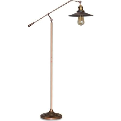 American industrial wind loft wrought iron retro nostalgic study living room bedroom vintage long arm fishing floor lamp E27