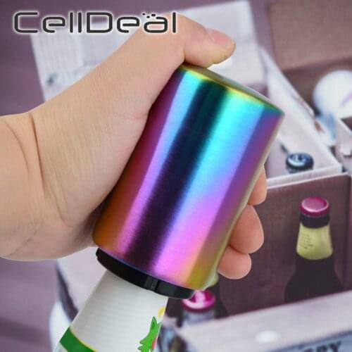 Automatic Beer Bottle Opener Magnet Beer Opener Stainless Steel Push Down Opener Wine Beer Soda Cap Opener Kitchen Accessories