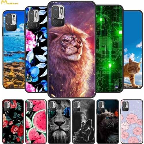 For Redmi Note 10 5G Case Wolf TPU Soft Silicone Phone Cover for Xiaomi Redmi Note 10T Case Note10T TPU Note10 5G Black Bumper