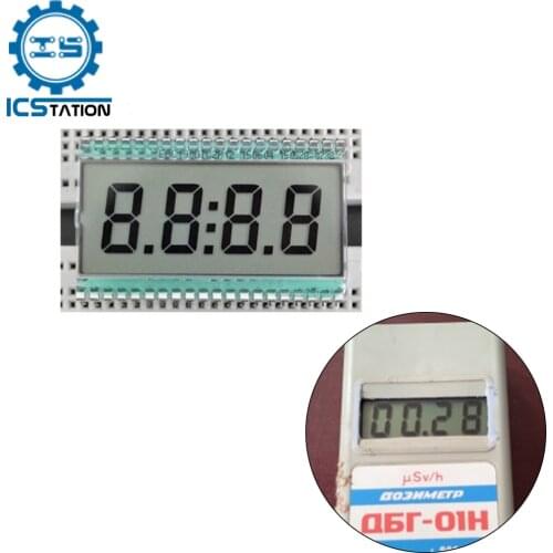 EDC190 12 Pin TN Positive 4 Digits Segment Clock Static LCD Display Panel Digital Tube No Backlight 30% Transmittance Mode