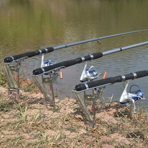 Fishing Rod Holders Spring Automatic Fishing Full Stainless Steel Tackle Storage Outdoor Fishing Accessories Bracket