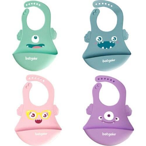 Baby Kids Feeding Bib Three-dimensional Waterproof Children Soft Silicone Cartoon Saliva Towel