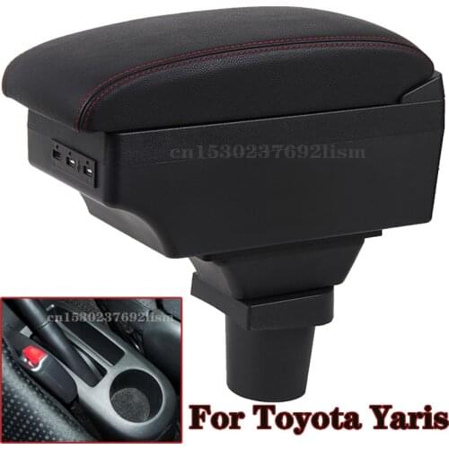 For Toyota Yaris Vitz 2006-2011 Retrofit parts For Yaris Armrest Center Storage Box Car Accessories USB Easy to install