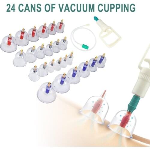 Chinese Health Care Vacuum Body Cupping Set 24Pcs Massage Cans Cup Biomagnetic Massage Therapy Body Relaxation Kit