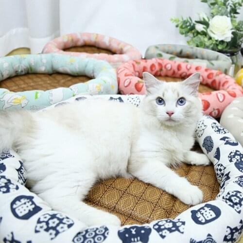 Pet Cat and Dog Mat Summer Round Cooling Sleeping Mat Pet Mat Suitable for Large Medium and Small Cats and Dogs Pet Products