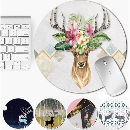 Leather Waterproof Anti-slip Computer Gaming Mousepad Gaming Mouse Pad Rug for PC Laptop Notebook Gamer Desk Pad Round Shape