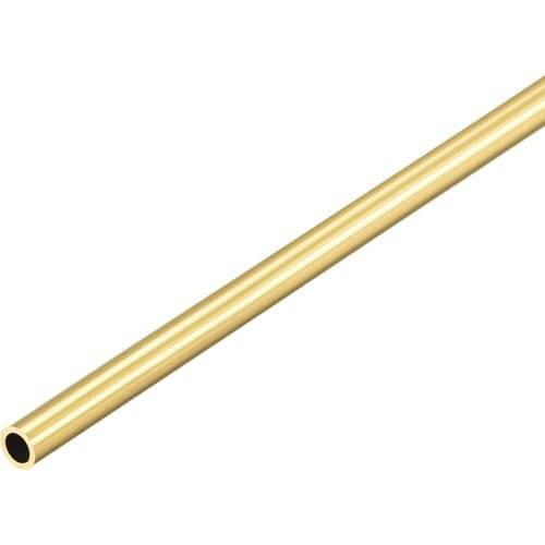 Uxcell Brass Round Tube 300mm Length 5mm OD 0.75mm Wall Thickness Seamless Straight Pipe Tubing