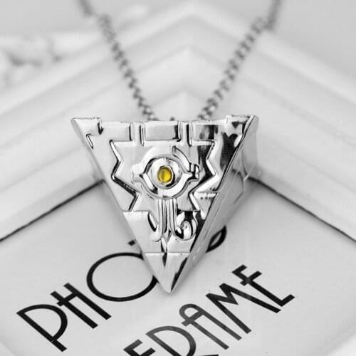 Fashion Punk Three-Dimensional Triangular Building Block Pendant Necklace Trending Mens Creative Geometric Simple Pendant Acces