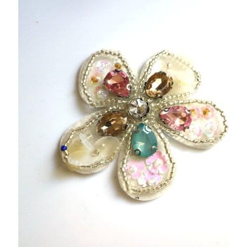 Fashion DIY flower beaded Patches for clothing Embroidery Sequin sew on patches for bags decorative parches applique