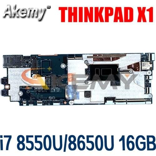 NM-B271 For ThinkPad X1 Tablet 3rd laptop motherboard FRU 01AW882 01AW883 01AW878 01AW876 i7 8550U/8650U 16GB Mainboard