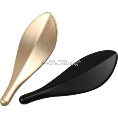 New 2PCS Loquat Leaves Furniture Handles Drawer Pulls Cupboard Wardrobe Kitchen Shoe TV Wine Cabinet Pulls Knobs Brass/Black
