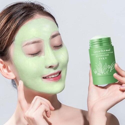 2021 New Green Mask Tools Tea Cleansing Mask Purifying Mask Stick Care Remove Anti-Acne Oil Control Blackhea Clay Eggplant R4W1