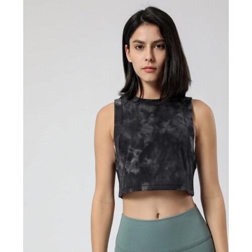 2021 New Women Yoga Tops Tie dye Navel Dress Shock proof Bra Push Up Sexy Sports Wear Breathable Outdoor Vest No Chest Padded